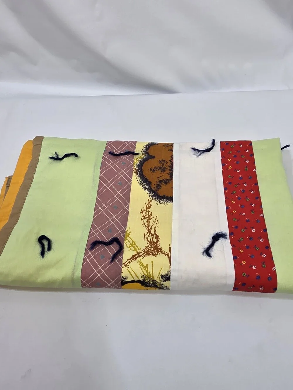 Vintage Handmade Primitive Patchwork Lap Quilt Throw
